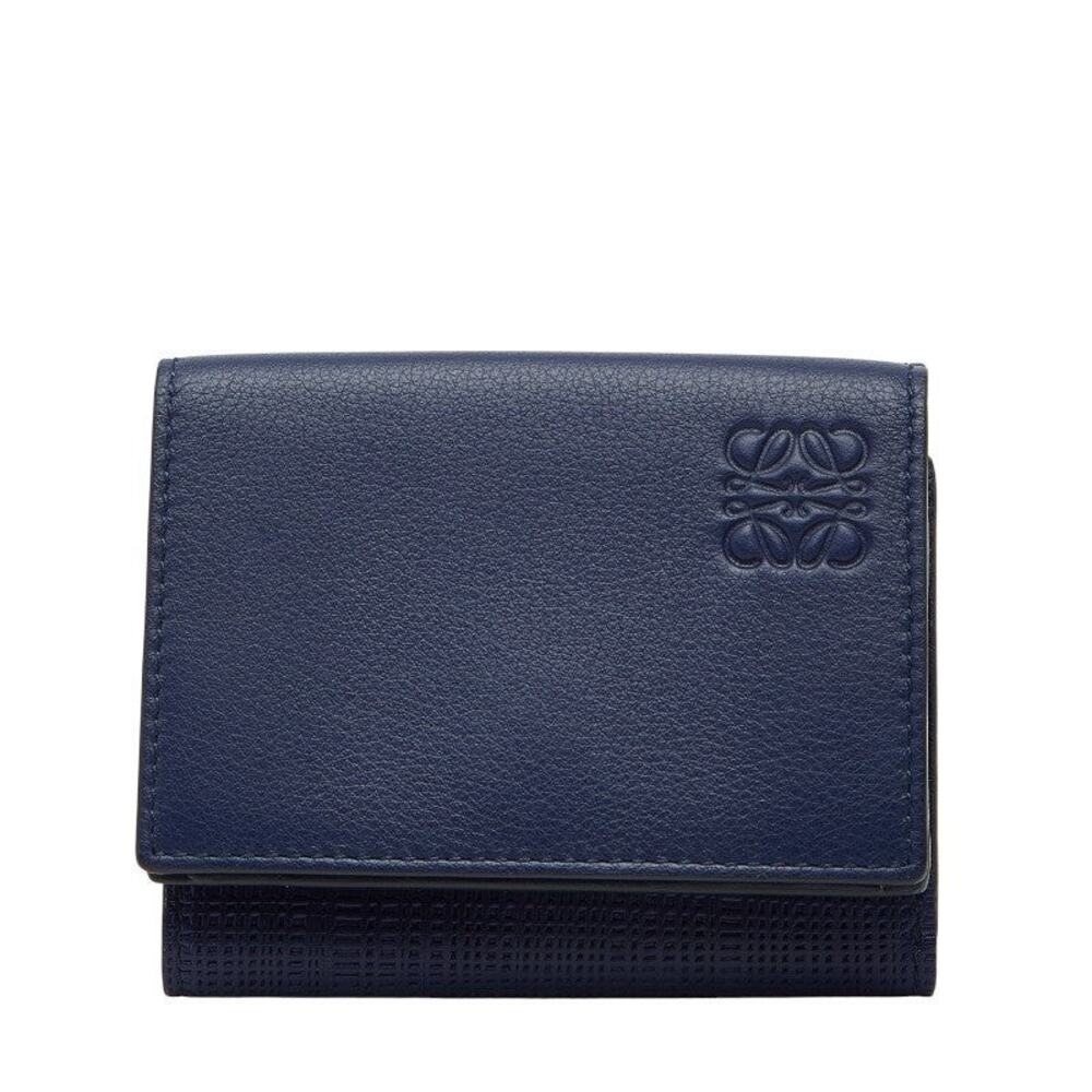 Loewe Linen Trifold Wallet Blue